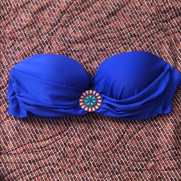 blue bathing suit top
